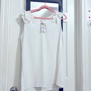 New white dress with ruffles